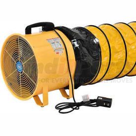 246429 by GLOBAL INDUSTRIAL - Global Industrial&#153; 8" Portable Ventilation Fan With 16' Flexible Duct, 570 CFM, 1/8 HP