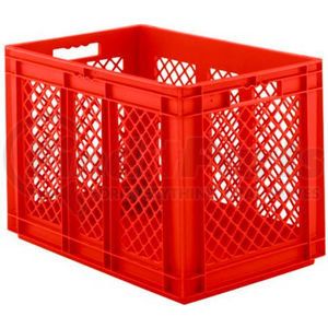 EF6421.RD1 by SCHAEFFER MATERIAL - SSI Schaefer Euro-Fix Solid Base/Mesh Sides Container EF6421 - 24" x 16" x 17", Red