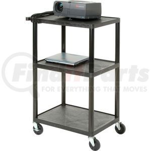 LP54E-B by LUXOR - Plastic Audio Visual & Instrument Cart 32 X 24 X 54 Three Shelves