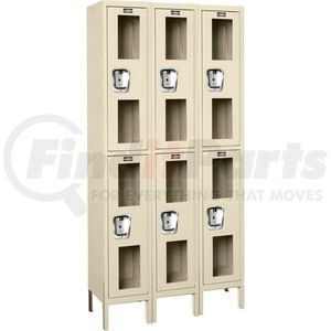 USV3228-2PT-GL by HALLOWELL - Global Industrial&#153; Double Tier 6 Door Clear View Locker, 12"Wx12"Dx36"H, Tan, Unassembled