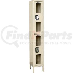 USV1228-2PT-GL by HALLOWELL - Global Industrial&#153; Double Tier 2 Door Clear View Locker, 12"Wx12"Dx36"H, Tan, Unassembled