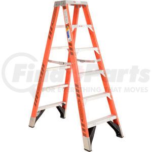 T7406 by WERNER - Werner 6' Dual Access Fiberglass Step Ladder 375 lb. Cap - T7406