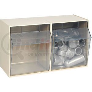 QTB302IV by QUANTUM STORAGE SYSTEMS - Quantum Tip Out Storage Bin QTB302 - 2 Compartments Ivory