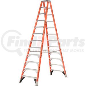 T7412 by WERNER - Werner 12' Dual Access Fiberglass Step Ladder 375 lb. Cap - T7412