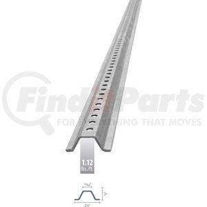 100619 by TAPCO - U-Channel Sign Post, 8'L, 1.12 lbs./ft., Galvanized Post, Holes 30" Down Post