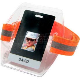 19951 by ERGODYNE - Ergodyne&#174; Squids&#174; Arm Band ID/Badge Holder HV, Hi-Vis Orange, 19951