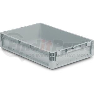 ELB6120.GY1 by SCHAEFFER MATERIAL - Schaefer Straight Wall Stacking Container ELB6120.GY1 - 26-5/8"L x 15-11/16"W x 4-11/16"H