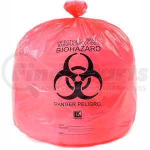 HD15RE by ELKAY - High Density Red Infectious Waste Liner, 13 Microns, 24" x 30", Pkg Qty 500