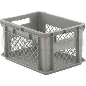 EF4221.GY1 by SCHAEFFER MATERIAL - SSI Schaefer Euro-Fix Solid Base/Mesh Sides Container EF4221 - 16" x 12" x 9", Gray