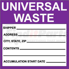 HW30AP by NATIONAL MARKER COMPANY - Hazardous Waste Vinyl Labels - Universal Waste