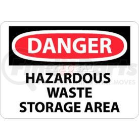 D285P by NATIONAL MARKER COMPANY - NMC D285P OSHA Sign, Danger Hazardous Waste Storage Area, 7" X 10", White/Red/Black