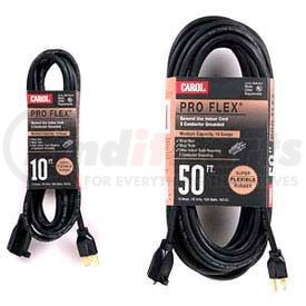 06610.63.01 by GENERAL CABLE - Carol 06610.63.01 10' Pro Flex &#174; Rubber Extension Cord, 16awg 13a/125v - Black