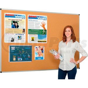 CA271170 by BI-SILQUE VISUAL COMMUNICATION PRODUCT, INC. - Global Industrial&#8482; Cork Bulletin Board - 72 x 48 - Aluminum Frame