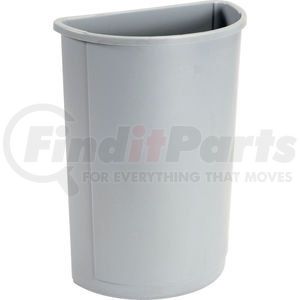 FG352000GRAY by RUBBERMAID - 21 Gallon Half Round Rubbermaid Waste Receptacle - Gray