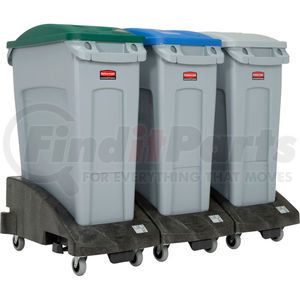 501993 by RUBBERMAID - Rubbermaid Slim Jim Recycling Center For Bottles/Cans/Paper, 48 Gallon, Gray