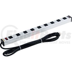 LTS-9H650-15ft-SP by GLOBAL INDUSTRIAL - Global Industrial&#153; Surge Protected Power Strip, 9 Outlets, 15A, 450 Joules, 15' Cord