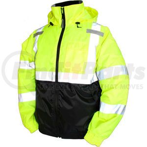 J26112.4X by TINGLEY - Tingley&#174; J26112 Bomber II Hooded Jacket, Fluorescent Yellow/Green/Black, 4XL