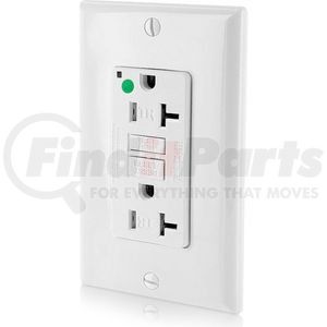 GFTR2-HGW by LEVITON - Leviton GFTR2-HGW SmartlockPro Self-Test GFCI Recept, 20A, Hospital Grade, Tamper Resistant, White