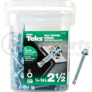 21358 by ITW BRANDS - ITW Teks Self-Drilling Screw - #14 x 2-1/2" - Hex Head - Pkg of 120 - 21358