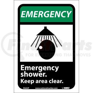 EGA2P by NATIONAL MARKER COMPANY - Graphic Signs - Emergency Shower - Vinyl 7"W X 10"H