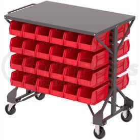 B2065797 by AKRO MILS - Akro-Mills Shelf-Top Bin Cart - 38-1/2 x24x36-1/2" - (48) 5-1/2 x10-7/8 x5" Bins - Red