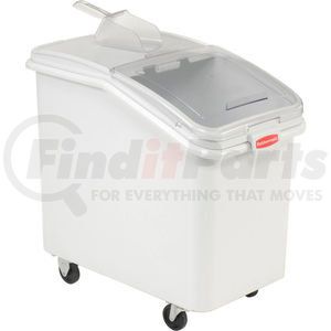 FG360388WHT by RUBBERMAID - Rubbermaid&#174; 3603-88 4.1 Cu. Ft Plastic Bin Truck with Clear Lid & Scoop