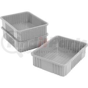 DG93060GY by QUANTUM STORAGE SYSTEMS - Global Industrial&#153; Plastic Dividable Grid Container - DG93060, 22-1/2"L x 17-1/2"W x 6"H, Gray