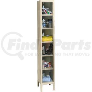 USVP1258-6PT-GL by HALLOWELL - Global Industrial&#153; Six Tier 6 Door Clear View Locker, 12"Wx15"Dx12"H, Tan, Unassembled