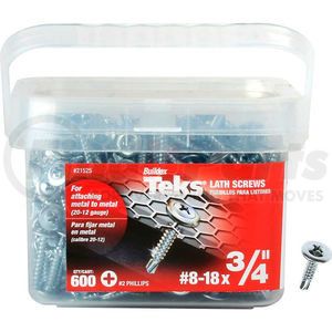 21525 by ITW BRANDS - ITW Teks Lath Drill Point Screw - #8-18 x 3/4" - Pkg of 600 - 21525