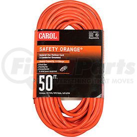 03356.63.04 by GENERAL CABLE - Carol&#174;  03356.63.04 50' Safety Orange Extension Cord, 14AWG 15A