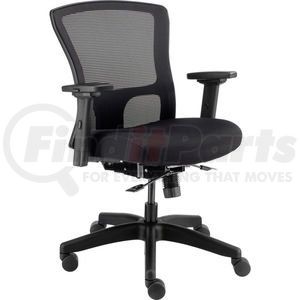 695487 by GLOBAL INDUSTRIAL - Interion&#174; 24 Hour Mesh Back Chair With Mid Back & Adjustable Arms, Fabric, Black