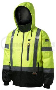 V1210160U-4XL by PIONEER SAFETY - Hi-Vis Heated Bomber Jacket - Yellow, 4XL