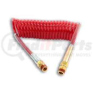 21015R by POWER PRODUCTS - 15'red Coiled Air Line With/Brass Handle