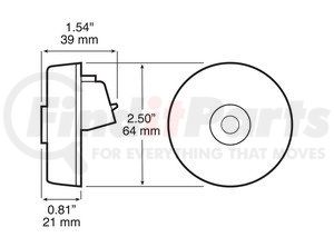 M233CA by PETERSON LIGHTING - 233 2.5" LED Clearance/Marker with Aux. Function - Amber with Clear Lens, Grommet Mnt.