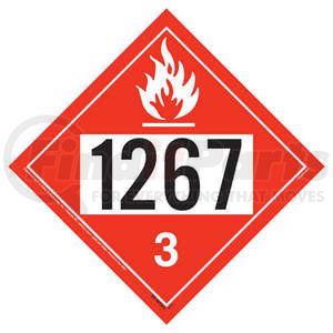 3411 by JJ KELLER - 1267 Placard - Class 3 Flammable Liquid - 4 mil Vinyl Permanent Adhesive