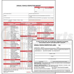 471 by JJ KELLER - Annual Vehicle Inspection Report (w/ Carbon) + Label - Retail Packaging - Report & Label - Retail Packaging