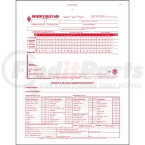 8530 by JJ KELLER - 2-In-1 Driver's Daily Log Book w/Detailed DVIR, 2-Ply, Carbonless, No Recap - Stock - Stock Log