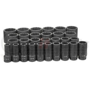 8129D by GREY PNEUMATIC - 3/4" Dr. 29 Piece Deep Fract. Master Set - 12 Point