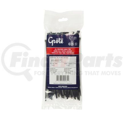 83-6007C by GROTE - Nylon Cable Ties - All Weather, 5.75" Long