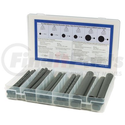 83-6537 by GROTE - Dual Wall Tubing Kit, 3:1 - Flexible, Black, Heat Shrinkable Tubing Kit