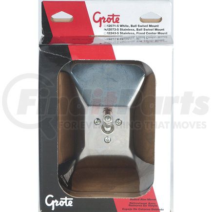 12073-5 by GROTE - Rolled-Rim Mirror with Ball Swivel - Stainless Steel