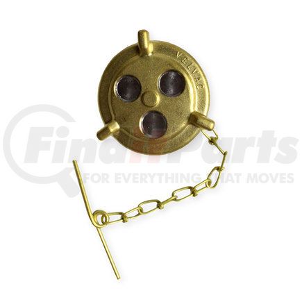 600007 by VELVAC - Brass Non-Locking Fuel Cap, Male, Vented, 2-1/8" Nominal Size, 12 Threads Per Inch
