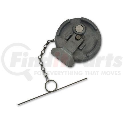 600211 by VELVAC - Aluminum Lever Style Non-Locking Fuel Cap, 4" Non-Locking, for Peterbilt, 4" SCH 40/80 Neck, Pressure Relief, 8" Chain and 6.5 Bail, Retail Clamshell Packaging
