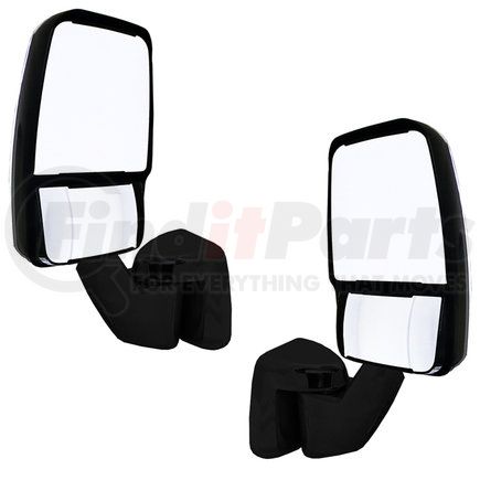 715253 by VELVAC - Revolution Fold-Away Mirror - Pair, Heated/Remote Flat Glass, Heated/Manual Convex Glass, Deluxe Mirror Head, Black