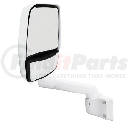 715579 by VELVAC - Model 2030 Mirror - Left Side, White, Deluxe Mirror Head, Heated/Remote Flat Glass, Heated/Manual Convex Glass, Special Radius Base, 12" Arm