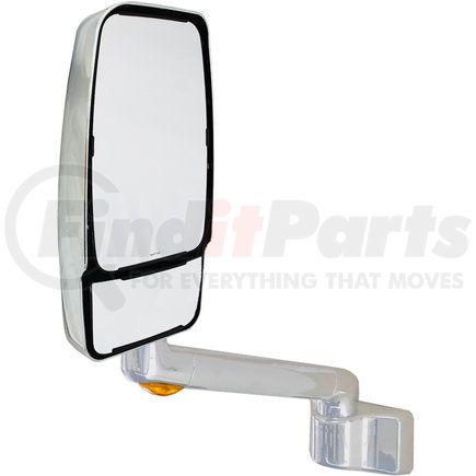 715649 by VELVAC - Model 2030 Mirror System - Left Side, Chrome, VMax Mirror Head, Heated/Remote Flat Glass, Heated/Remote Convex Glass, 9" Radius Base, 10" Arm with Turn Signal