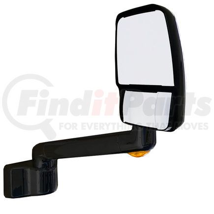 716028 by VELVAC - Model 2030 Mirror - Right Side, Black Mirror Head, Heated Remote Control Adjustable Flat Glass, Heated Manual Convex Glass, Special Cut Base, 16" Lighted Arm