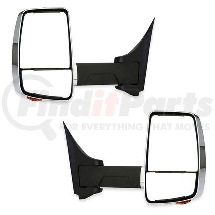716394 by VELVAC - 2020XG System-Ford E Van (2003-Present) 2020XG Deluxe Head, Chrome, Lighted, 102" Body Width, Pair