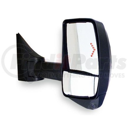 717524 by VELVAC - 2020XG Mini-LEM Mirror System - Right Side, Deluxe Head, Black, Heated/Remote Flat Glass, Heated/Manual Convex Glass, 96" W, Ford E-Series (2003-Present), with Signal Light