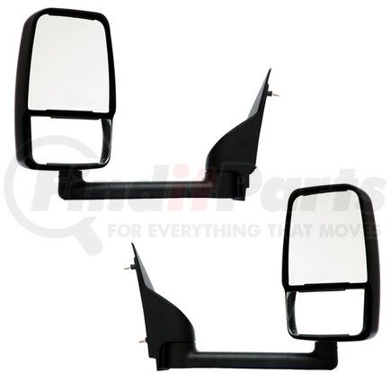 718389-5 by VELVAC - 2020 Mirror System - Pair, Deluxe Head, Black, Manual Flat Glass, Manual Convex Glass, 78" W